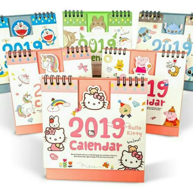 2019卡通桌曆3本kitty