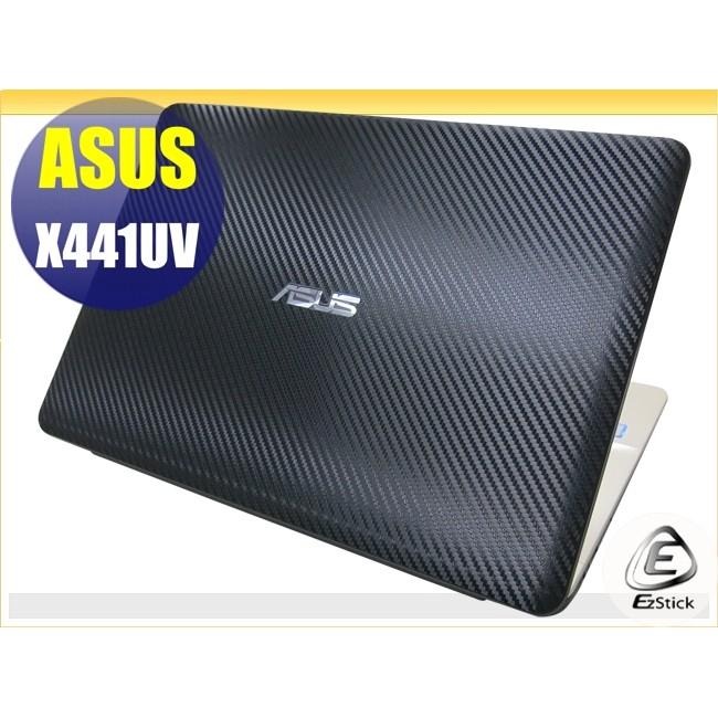 【Ezstick】ASUS X441 UV 黑色卡夢紋機身貼 (含上蓋+鍵盤週圍貼) DIY包膜