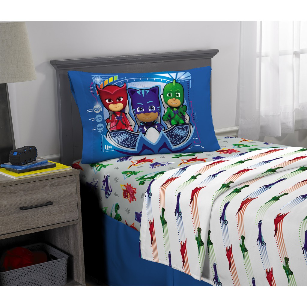 👍正版空運👍 美國 睡衣小英雄 PJ Masks  床組 床包 枕頭套 薄被 床單  單人床組 兒童  單人加大
