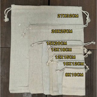 （10-20入）棉麻布束口袋 拉繩帶 防塵袋 收納袋 包裝袋 飾品袋 禮物袋 暖暖包袋 學教團體DIY包裝印染 可拼貼