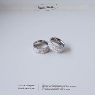 【Outfit Studio】設計師品牌SAZ 鑲鑽 鈦鋼戒指 配件 飾品