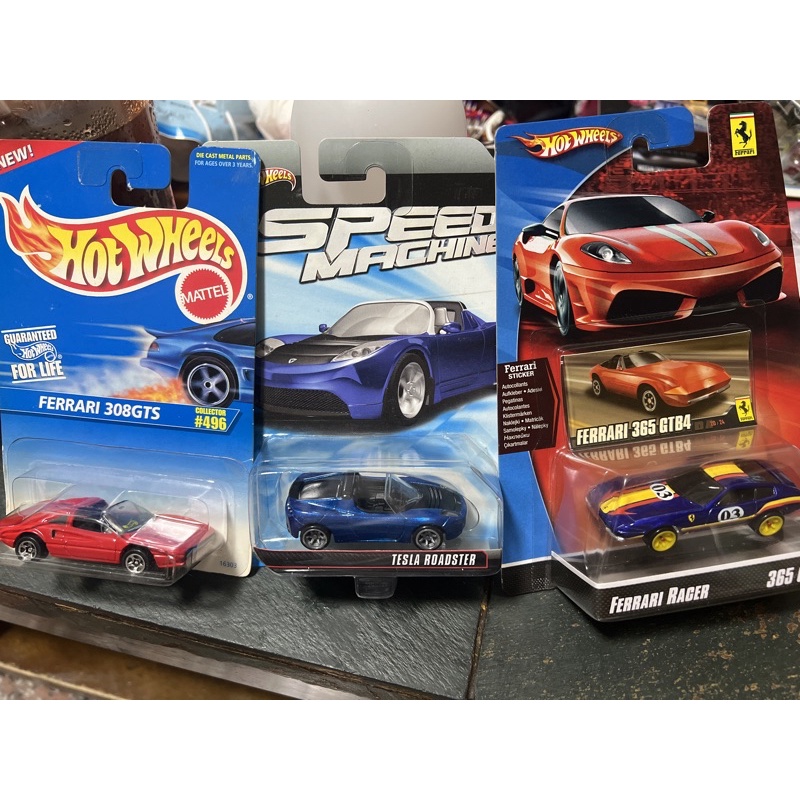 hot wheels Ferrari 法拉利 308GTS 365 GTB4 Tesla roadster特斯拉