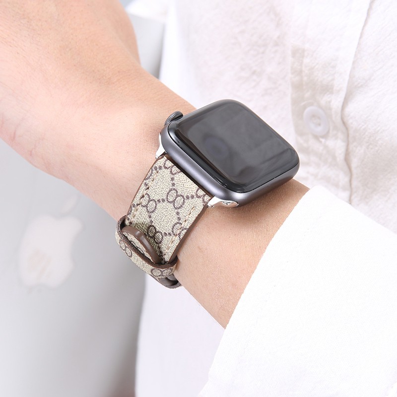 apple watch6/5/4代表帶真皮蘋果手表iwatch5表帶潮牌表帶蘋果serise6表帶44/40MM大牌表帶