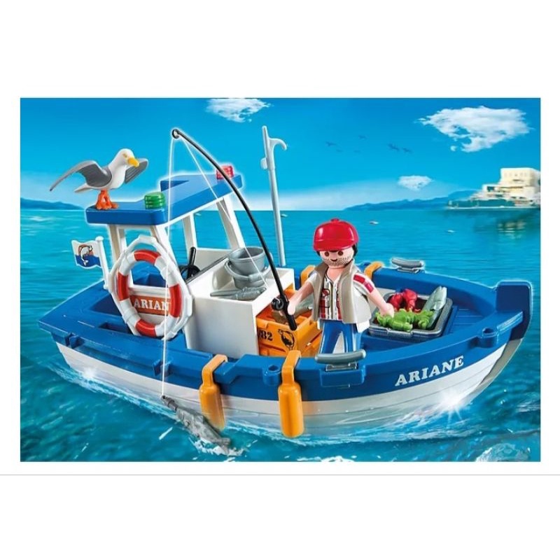 Playmobil摩比 5131 船 漁船與漁夫 螃蟹 龍蝦