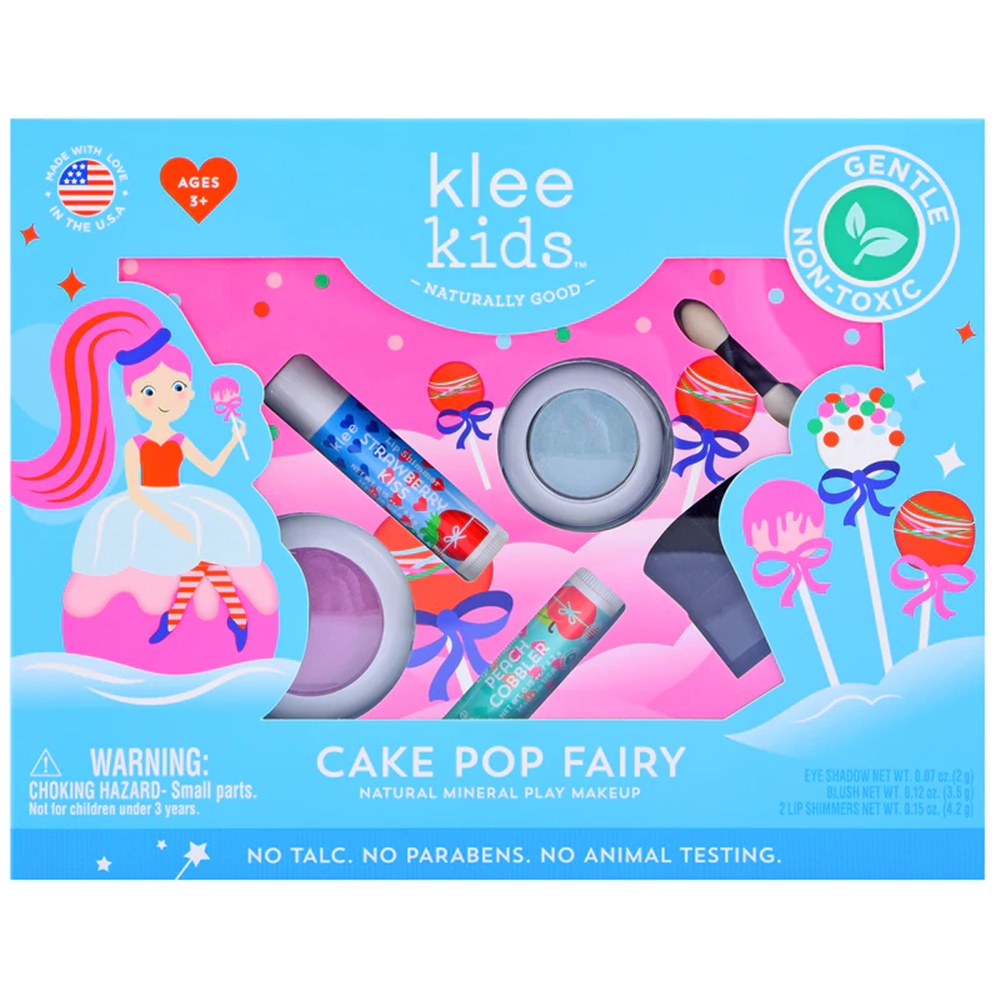 美國【Klee Kids】蛋糕棒棒糖彩妝組 兒童專用 化妝品 礦物彩妝 家家酒 化妝禮盒