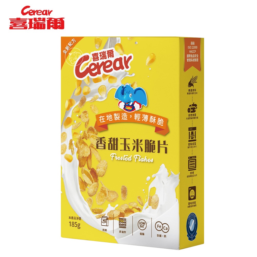 【喜瑞爾】香甜玉米片(升級版) 185G 早餐麥片 營養榖物│福壽官方