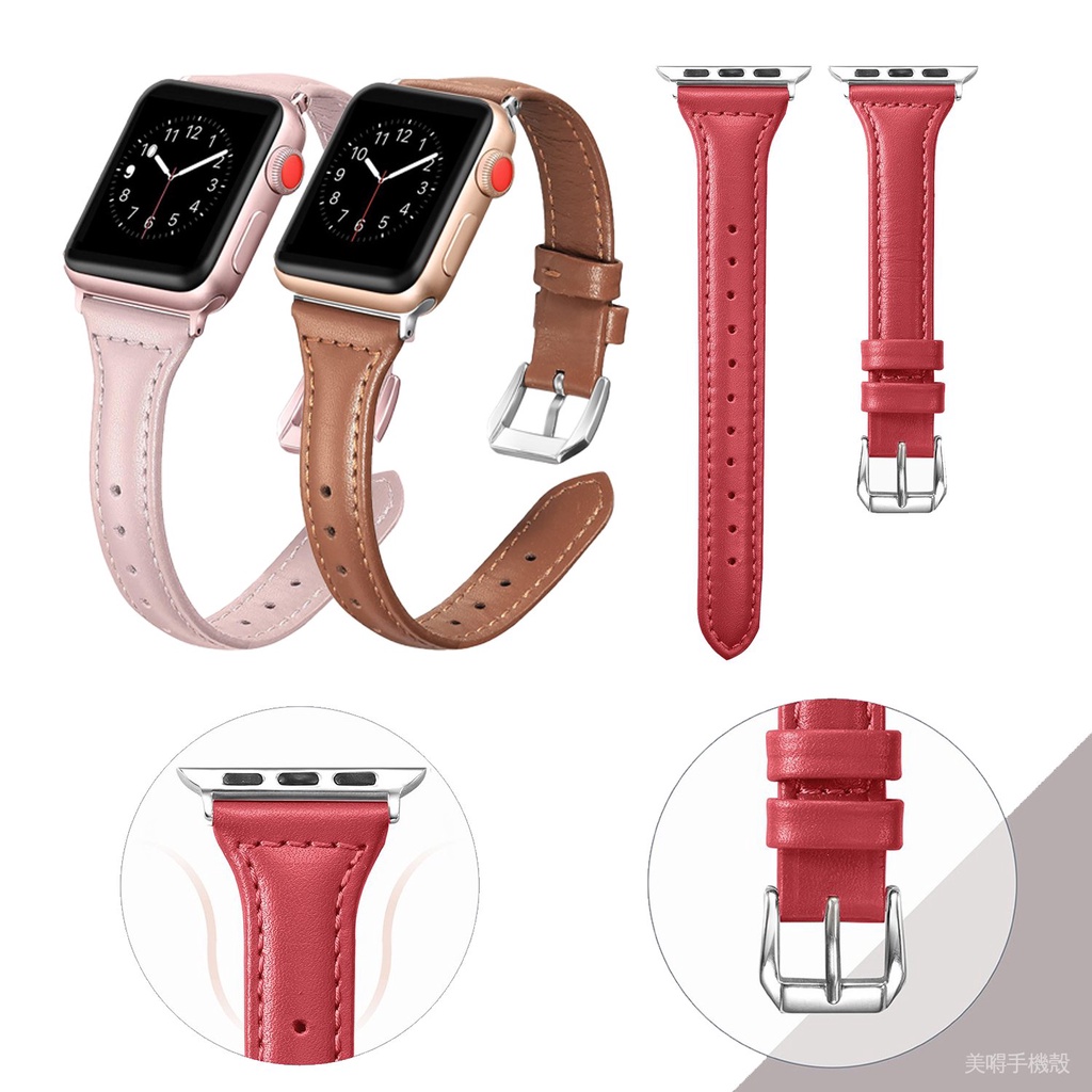 修身皮革手錶帶適用於智能手錶T500 T5S W55 W55s Q99 H55 P90 F10手鍊 42毫米高品質錶帶