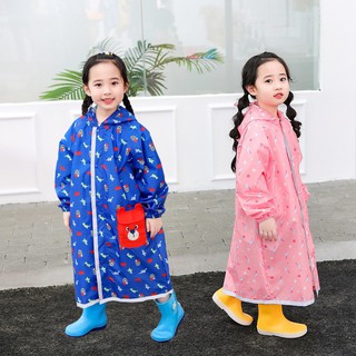 台灣現貨-新款男女童拉鍊雨衣帶書包位反光條帽檐/男童/女童/寶寶幼兒園雨衣