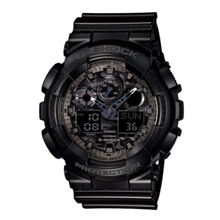 【CASIO】G-SHOCK 超人氣金屬光澤迷彩紋路雙顯錶 共三款 (GA-100CF 系列)正版宏崑公司貨