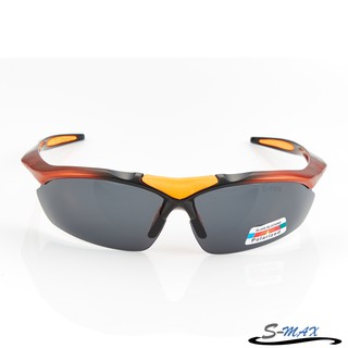 S-MAX新世代科技 高等級防爆Polarized頂級偏光運動太陽眼鏡(黑橘紅漸層),輕量完美多功能超質感全新上市！