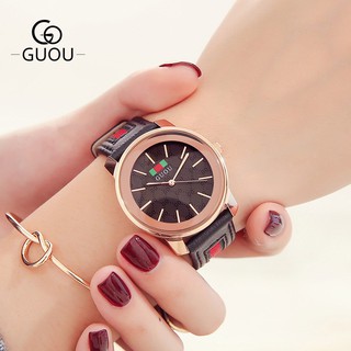 古歐GUOU女士真皮手錶歐美簡約時尚女表氣質皮帶手錶8188