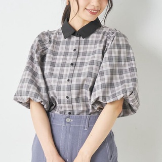 精品精選🔔olive des olive 日系 少女 格子 百搭 單排扣 襯衫 上衣