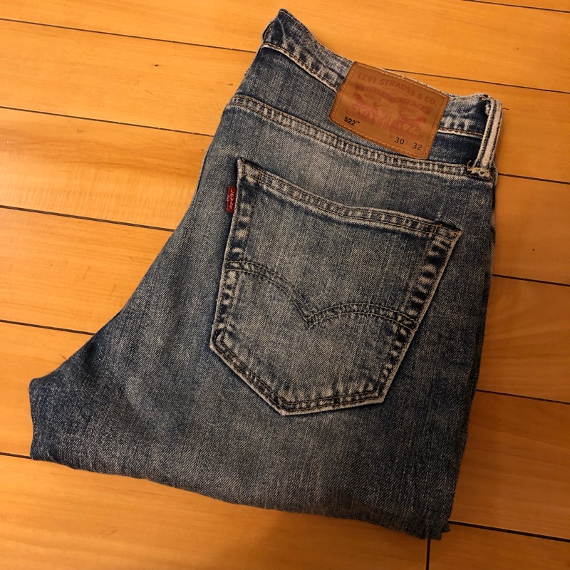 （二手美品）Levi’s Levis LVC 522 有赤耳 小直筒 淺藍 刷色 牛仔褲