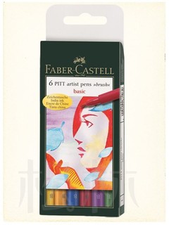 輝柏 Faber Castell PITT藝術筆 ( 粗 )標準色套組 6色-167103