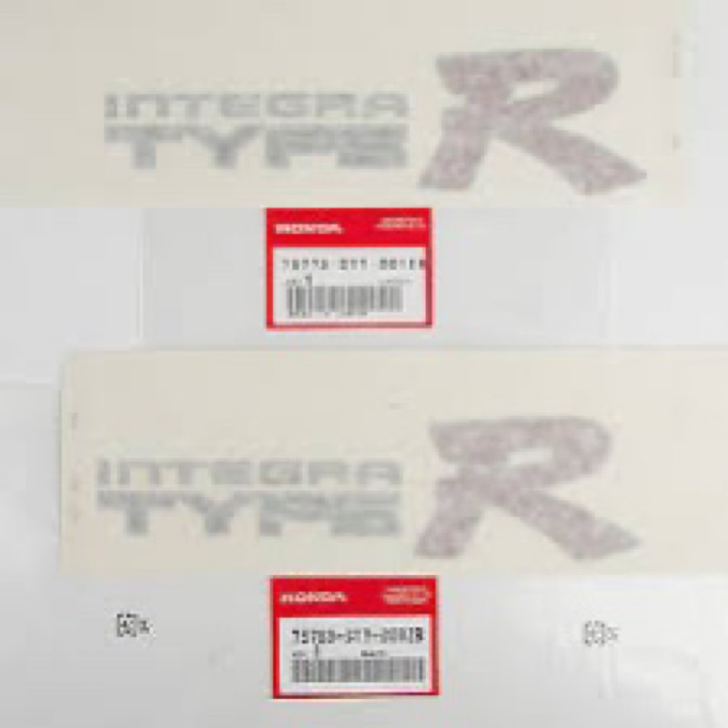 HONDA 日規 INTEGRA DC2 TypeR 車側貼紙（單張價格）
