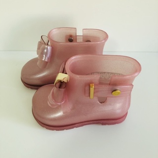 《樣品鞋 出清現貨》Mini Melissa 梅麗莎 女童 香香鞋 巴西尺寸19（寶寶 蝴蝶結 低筒雨鞋 靴子-粉色）