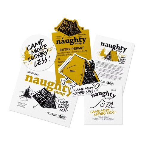 Naughty Camp Stickers Pack 圖像貼紙包 貼紙組 貼紙 - A組【露營狼】【露營生活好物網】