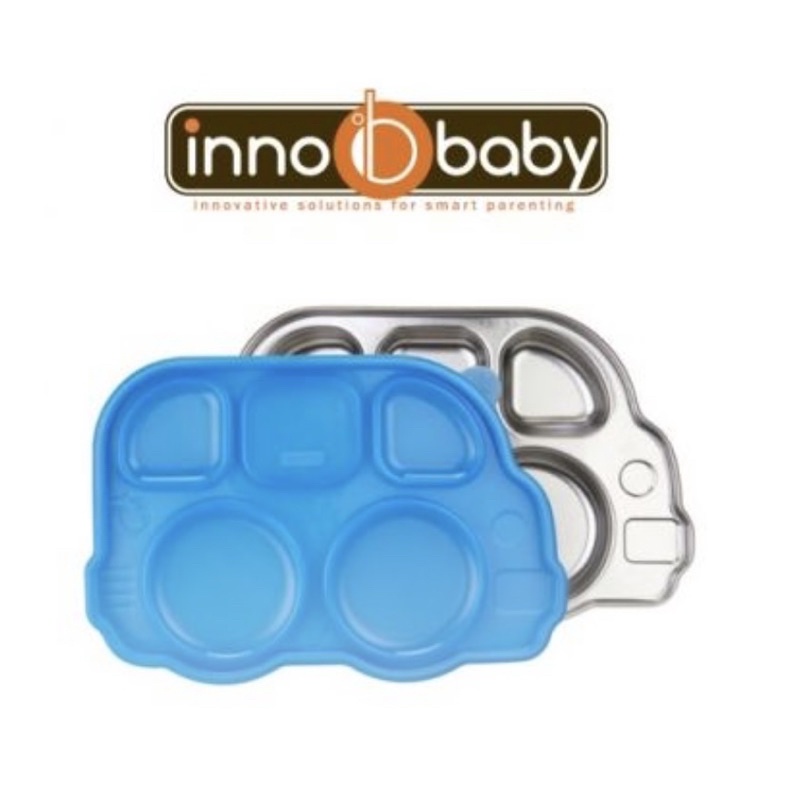美國 Innobaby 不銹鋼兒童餐具 巴士餐盤 Din Din SMART™(藍色)