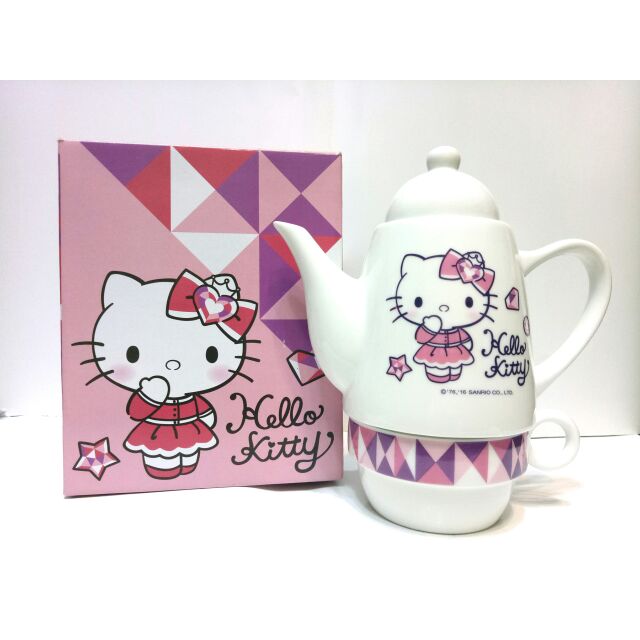 SOGO Hello Kitty 華麗變身杯壺組 陶瓷材質 陶瓷壺 陶瓷杯