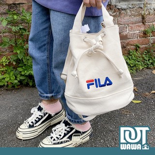 DOT 蛙蛙店📢 FILA 方形 刺繡 LOGO 帆布袋 小方包 提袋 側背包 小包 女孩 可愛 水桶包 旅行 出遊