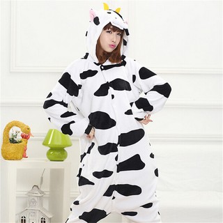 奶牛Cosplay女士家居服睡衣Onesie動物睡衣成人Kigurumi情侶裝 親子裝