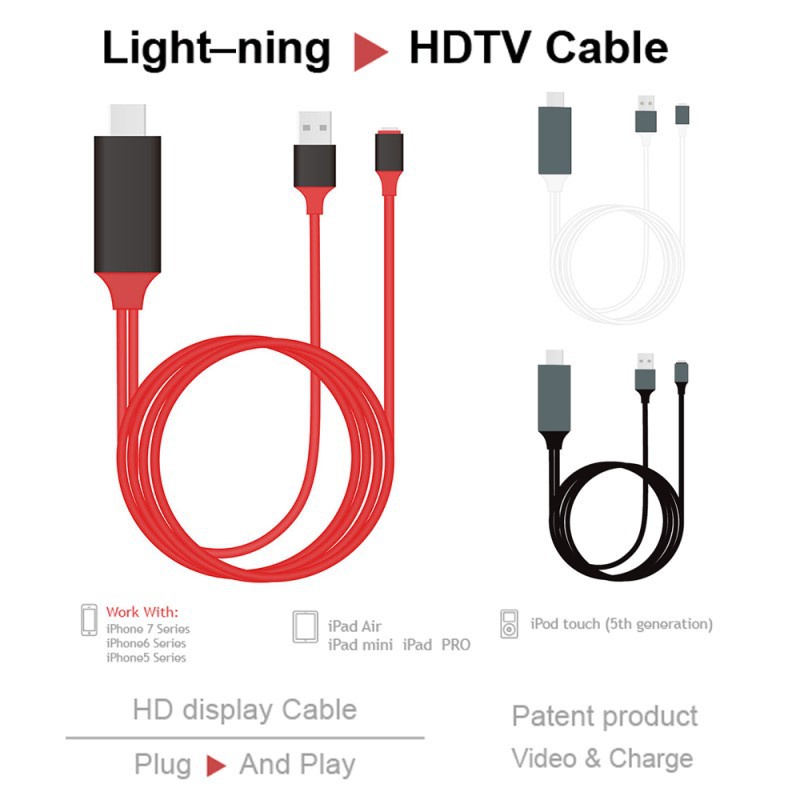 台灣發票 lightning轉HDMI 支援iOS15隨插即用 適用蘋果iPhone 高品質數位影音電視HDMI傳輸線