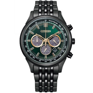 CITIZEN星辰錶CA4418-82X CHRONOGRAPH系列情人節推薦光動能三眼計時腕錶 / 綠面 41.7mm