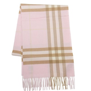 【鋇拉國際】BURBERRY 經典款輕盈格紋羊毛圍巾 粉紅色/啡色 義大利正品代購 歐洲代購 台北實體店安心購