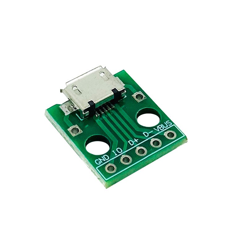 【環島科技]micro usb轉dip 母座B型貼片轉直插USB轉接板已焊接母頭