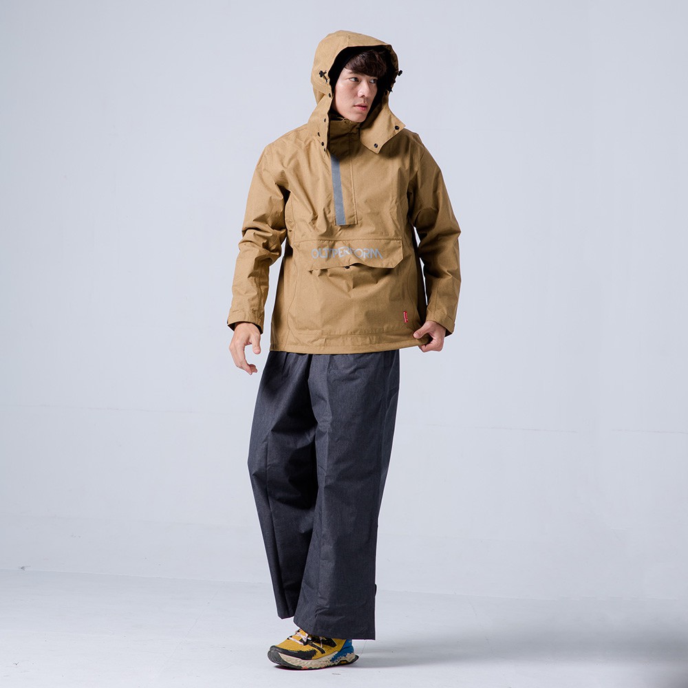 BrightDay 背MAX套頭式雨衣(搭配深灰寬褲) 棕 背包兩件式 套頭式雨衣《比帽王》