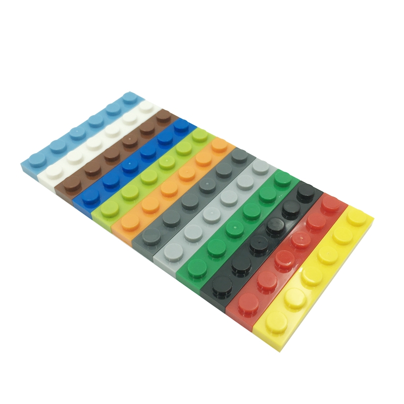 小顆粒積木 DIY散件兼容3666 MOC零配件 積木矮片矮板1x6孔 10片 積木零組件