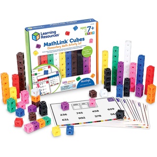 美國Learning Resources教學資源 MathLink Cubes 初級數學建構積木 兒童益智桌遊 7+