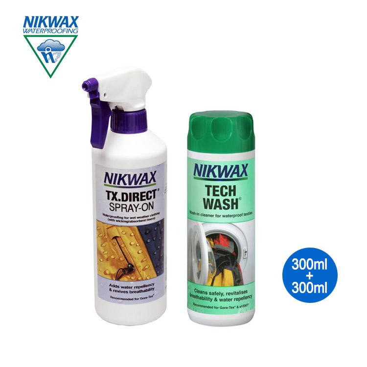 【山道具屋】NIKWAX Tech Wash+TX.Direct 戶外 防水透氣衣物清潔+手噴式防潑水保養組