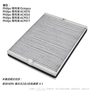 適用 Philips 飛利浦 AC4076 4016 ACP017 ACP077空氣清淨機濾網 複合式活性碳AC4147