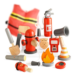 [現貨]消防員扮家家酒木製玩具組 兒童玩具 扮家家酒玩具 木製玩具