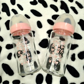 【二手奶瓶】mammy shop 媽咪小站 寬口玻璃奶瓶 240ml 120ml9成新 寬口十字奶嘴頭M 奶瓶栓+透明蓋