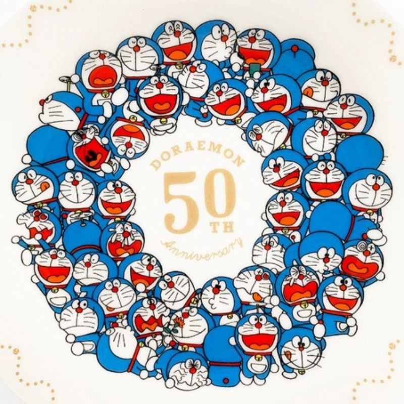 牛牛ㄉ媽*日本進口正版商品㊣哆啦A夢圓盤 Doraemon 小叮噹盤子 金正陶器 50週年紀念款 日本製