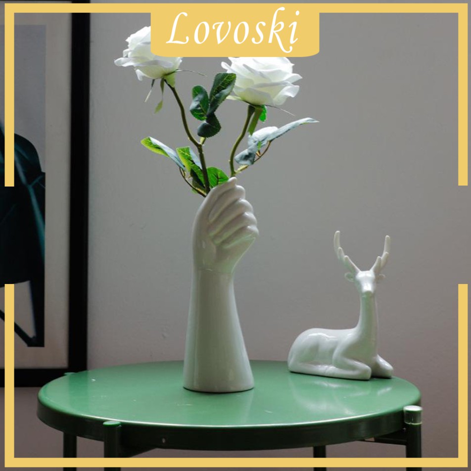 手形陶瓷乾花瓶人造花盆9 3英寸餐桌裝飾 蝦皮購物