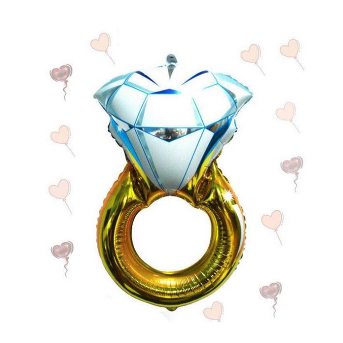 [彩虹派對屋]43吋 鑽戒 戒指 鋁箔氣球 喜宴 婚禮 汽球情人節 場地佈置