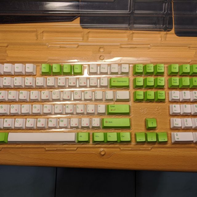 創傑Ducky PBT 綠白鍵帽 108鍵