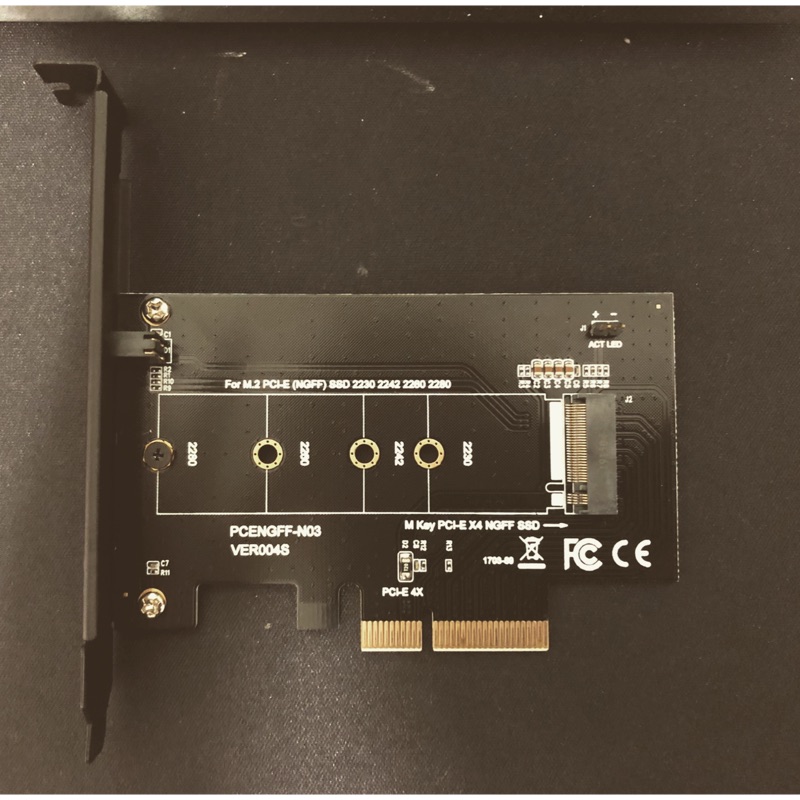 伽利略 PCIE X4 轉 M.2 PCI-E (M Key) 轉接卡(相容於Pcie X16 X8)