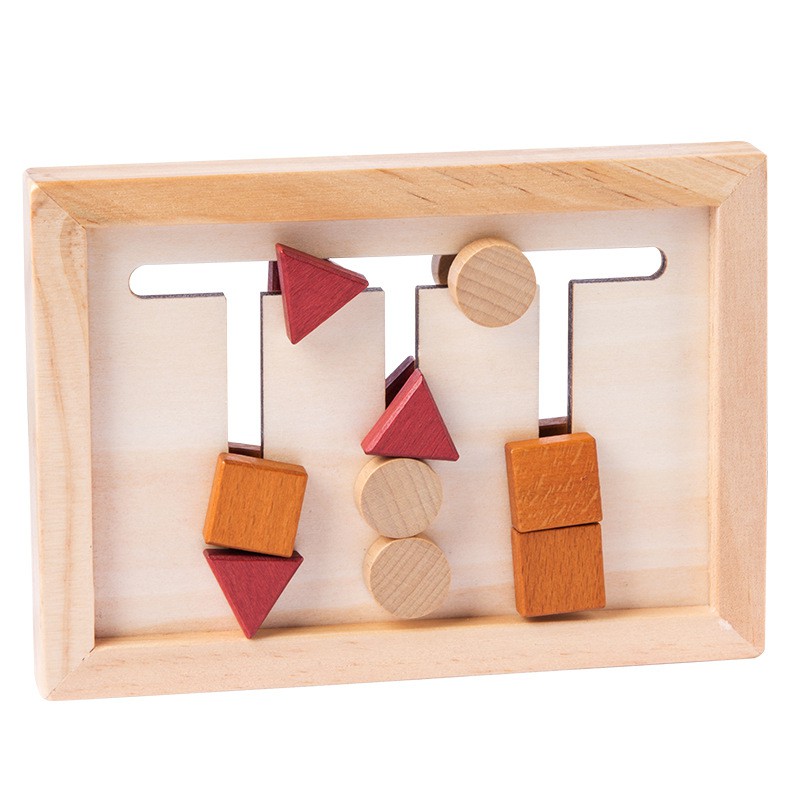 木製原色四色配對走位  兒童益智櫸木   形狀配對木製玩具 現貨 木製玩具  木製走位形狀配對 玩具
