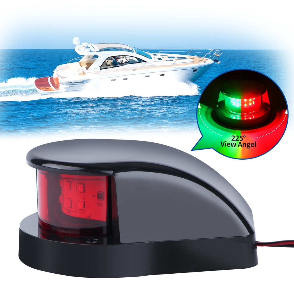 海洋導航燈船燈防水 LED 12V 紅綠 12V 防水警示信號燈 LED 航海燈船用遊艇航行燈