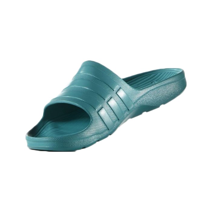 【鞋印良品】adidas 愛迪達 DURAMO SLIDE 湖水綠 綠 藍綠 一體成型 拖鞋 輕量 防水 S77990