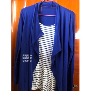 全新深藍色韓國製-假兩件式上衣(S~L)