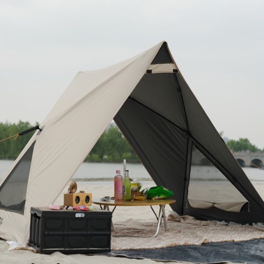 610生活館🔥🔥天幕探險者戶外露營帳篷便攜式折疊黑膠防曬野餐野營公園海角沙灘帳