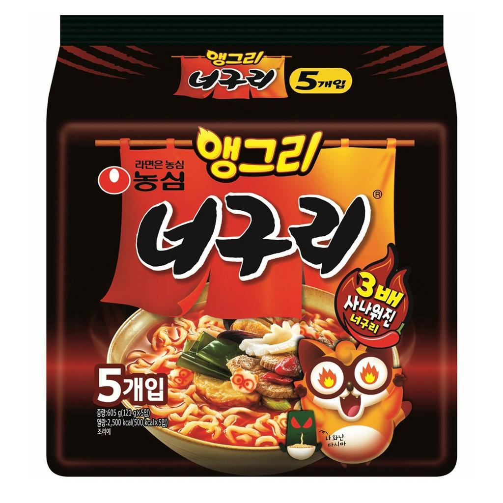 SY韓國代購🇰🇷  [韓國境內版] Nongshim 農心 浣熊海鮮拉麵3倍辣 5包x1袋