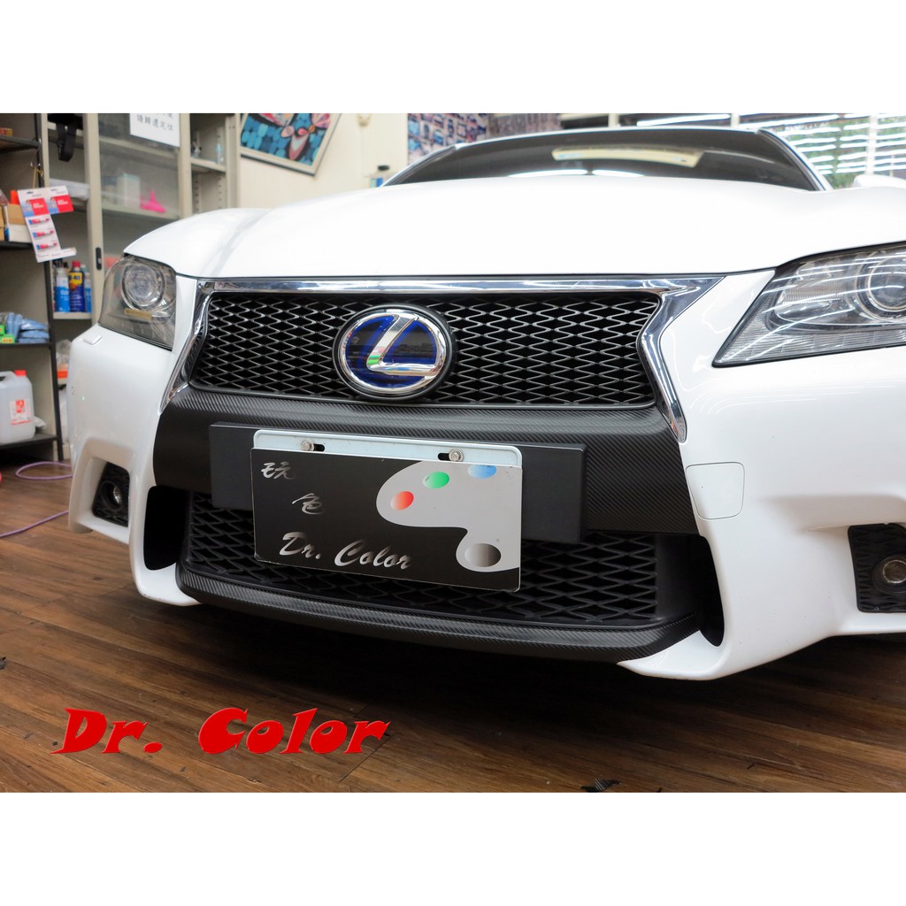 Dr. Color 玩色專業汽車包膜 Lexus GS300h 黑carbon_前保桿局部 / 後視鏡