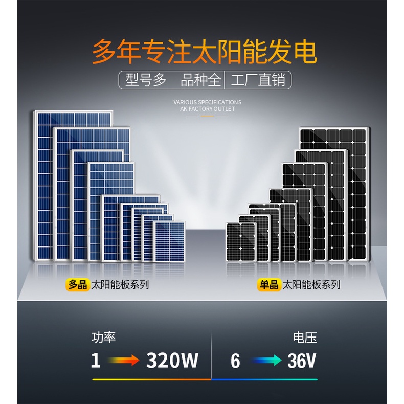 太陽能光伏板 10W-60W 可選 6V-18V可選 單晶 多晶太陽能板 太陽能發電板 光伏發電板 太陽能板 光伏板 光