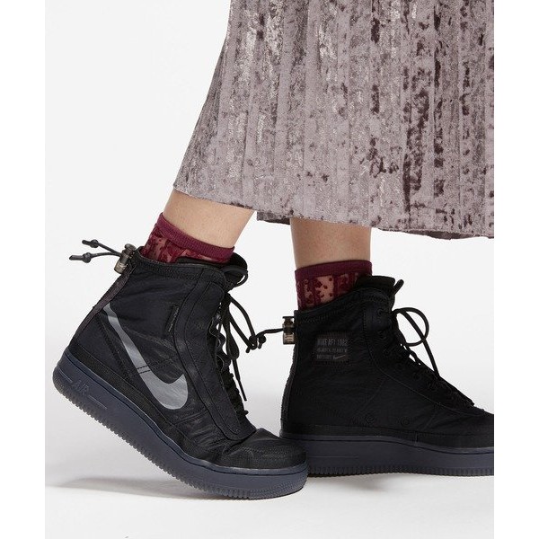 nike black air force 1 shell trainers